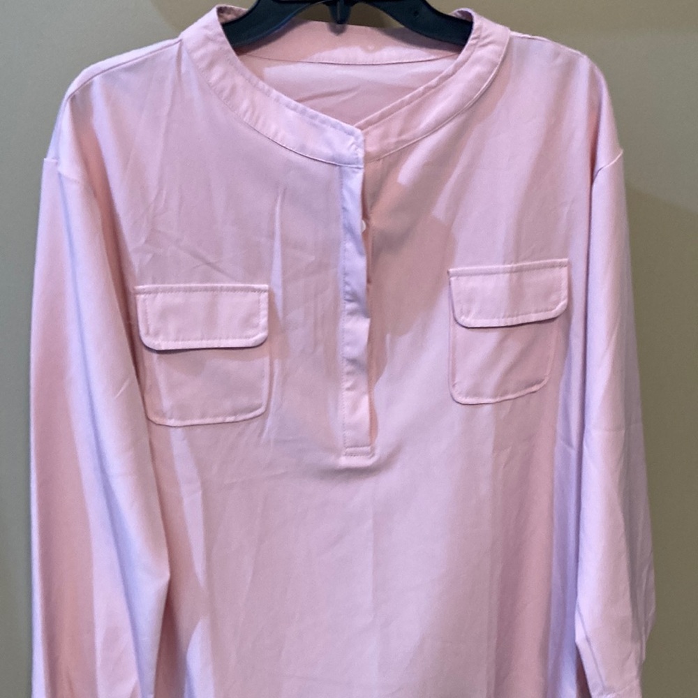 Light Pink Long Sleeve Blouse, la mode